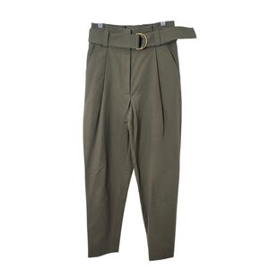 A.L.C Olive Green Pleated Tapered Leg Ankle Pants with Belt Size 0